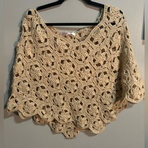 Beautiful Crochet Poncho Top - Never Worn